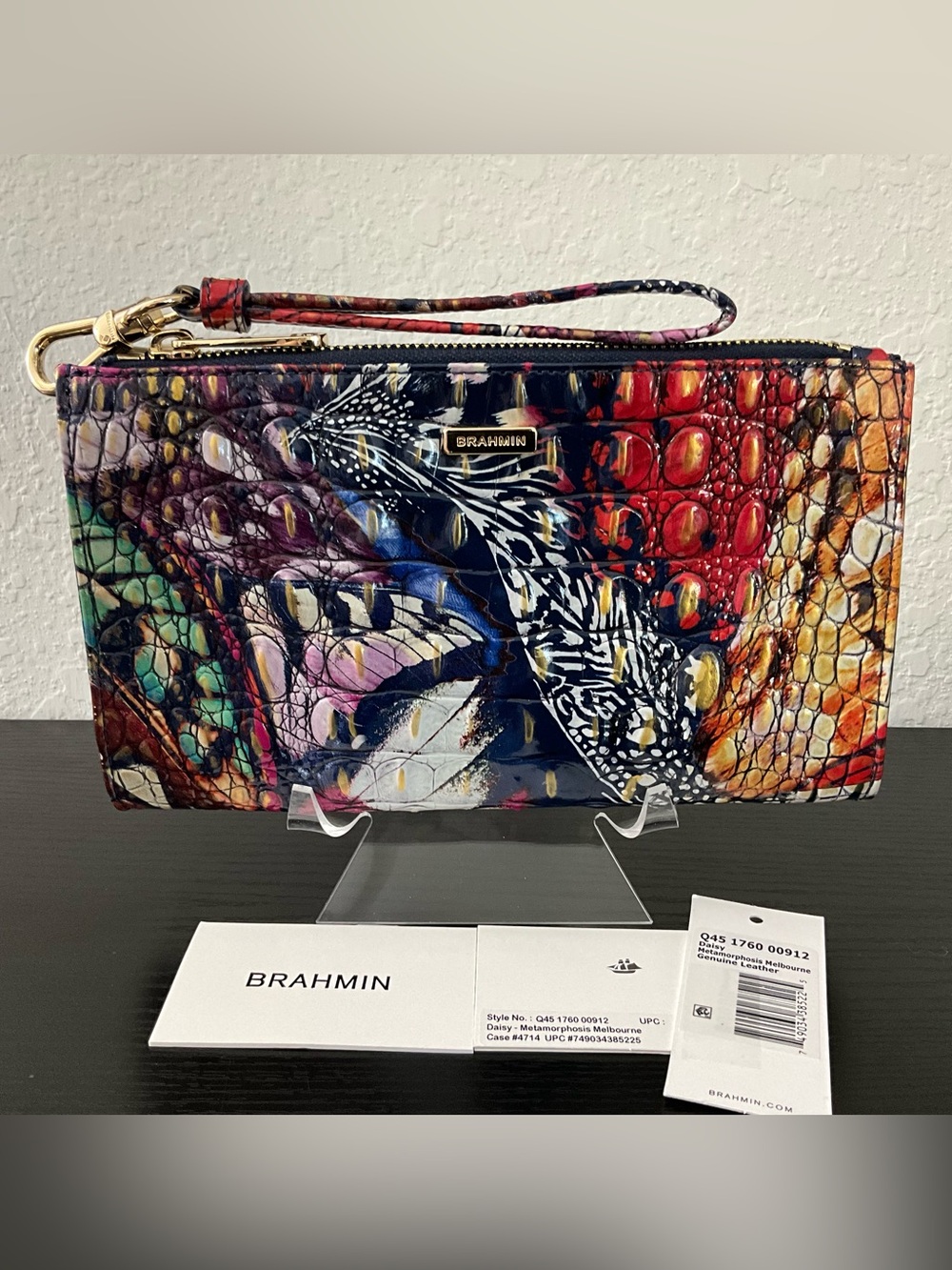 Brahmin Daisy METAMORPHOSIS MELBOURNE Wristlet Clutch Makeup Bag XLNT